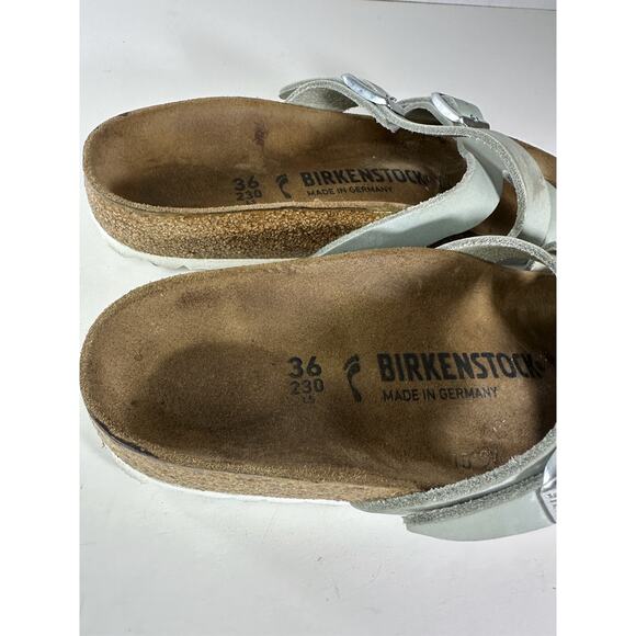 Birkenstock YAo Slide Sandals Aqua Leather Strappy Buckle Size 36 Women's US 5 - Picture 8 of 15